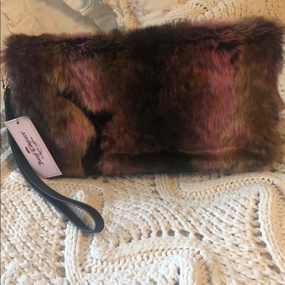 Juicy Couture Handbags - Juicy Couture Faux Fur Wristlet Clutch